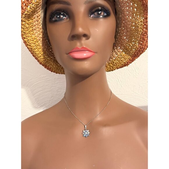 Sterling Flower Pendant Necklace - Picture 7 of 7